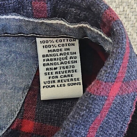 Thread & Cloth Flannel Shirt Women's XXL Navy & Red Long Sleeve Button Down EUC - Picture 6 of 13